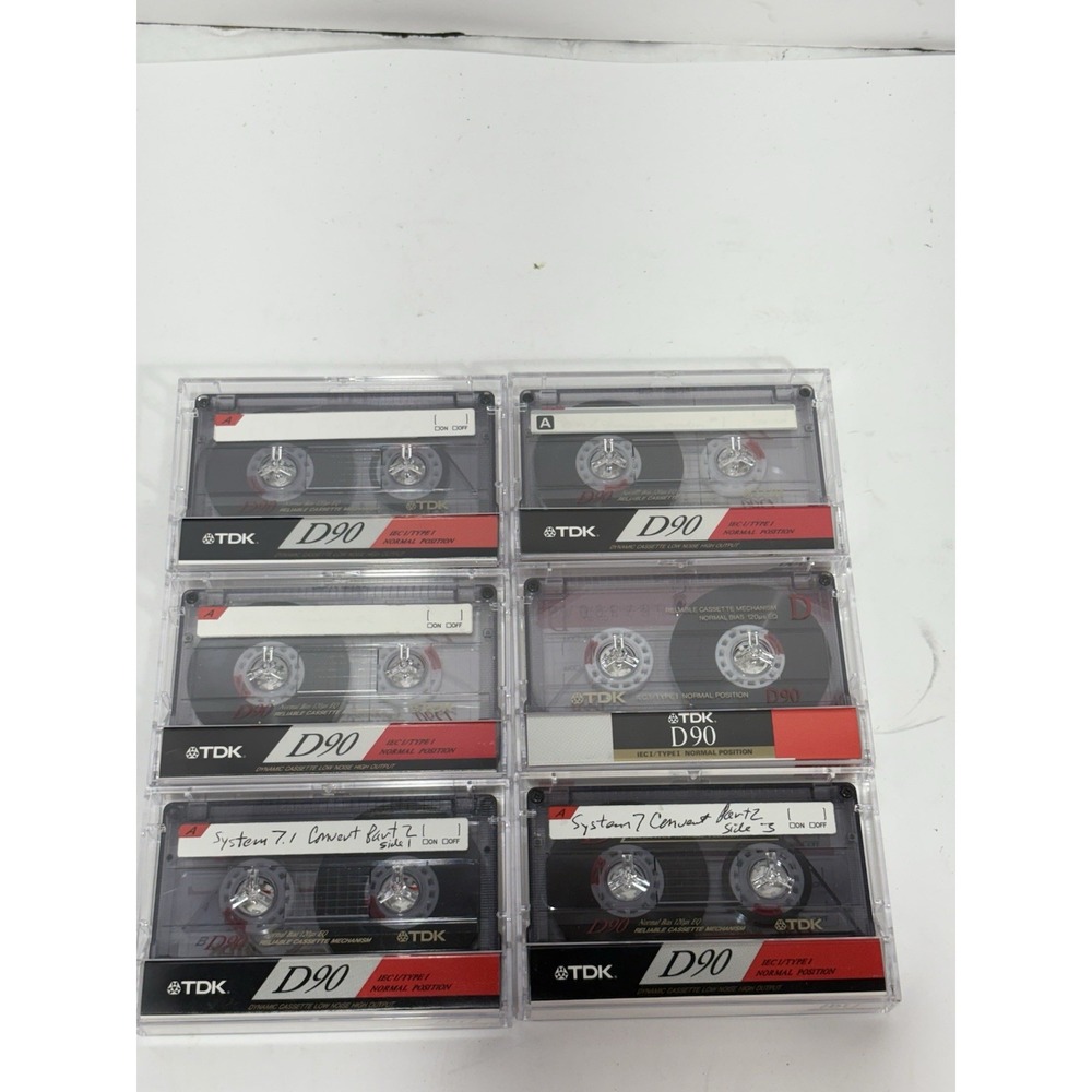 Lot of 6 Used TDK D90 Normal Bias Pre Recorded Lot Selling As‎ Blanks